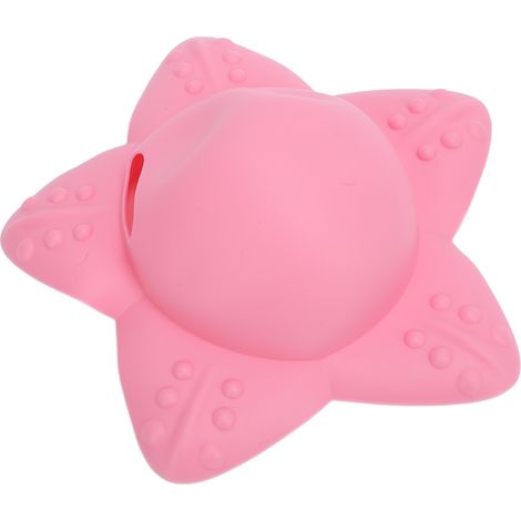 Bouchon de trop-plein mural en silicone rose pour baignoire, lavabos et éviers. (1/5)