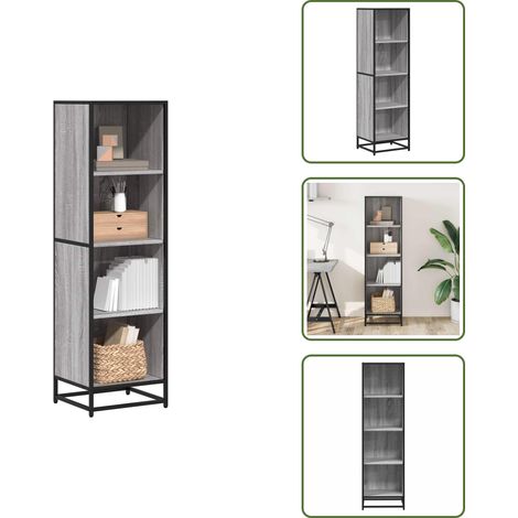 Estantería para libros - vidaXL Estantería madera ingeniería gris sonoma 40x35x139 cm - Estantería moderna