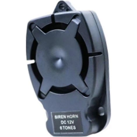 Sirena acustica da allarme a 12 V – 6 suoni programmabili, 110 dB, compatta e facile da installare, housing piatto per montaggio a parete o su quadro elettrico