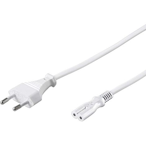 1 Câble d'alimentation 2m, Fiche Euro C7, Connecteur IEC 320, Pour PC Moniteur