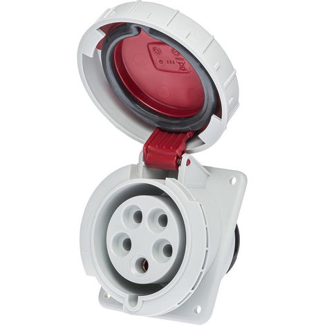 Prise femelle 3P+N+T 32A étanche IP44 ou IP67 à encastrer sur coffret - Étanche IP67 ou IP44 - IP67 - Socle de tableau 3P+T+N - 32A - 380V (1/6)