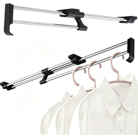 Tringle À Vêtements Extensible, Tringle Coulissante Penderie, Permettant de Sortir Les Cintres, Porte Pantalon Coulissant Conçu pour Les Armoires et Les Espaces de Rangement,30 CM (1/5)