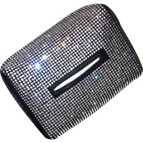 Porte-mouchoirs en strass pour voiture, Clip à la mode sur la boîte de siège arrière universelle pour accoudoir, Style coloré