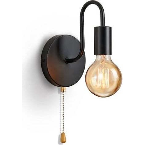 Tinor – Applique murale vintage E27 avec interrupteur – Lampe rétro pour salon et chambre – Compatible ampoules LED et halogènes – Décoration industrielle (1/5)