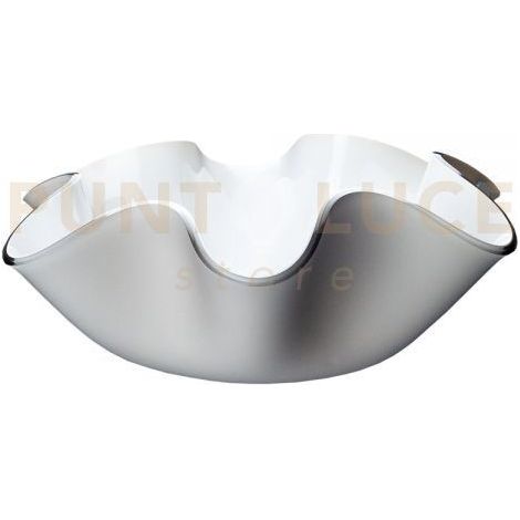 CENTROTAVOLA PICCOLO SOFT IN CRISTALLO ACRILICO BIANCO E TORTORA