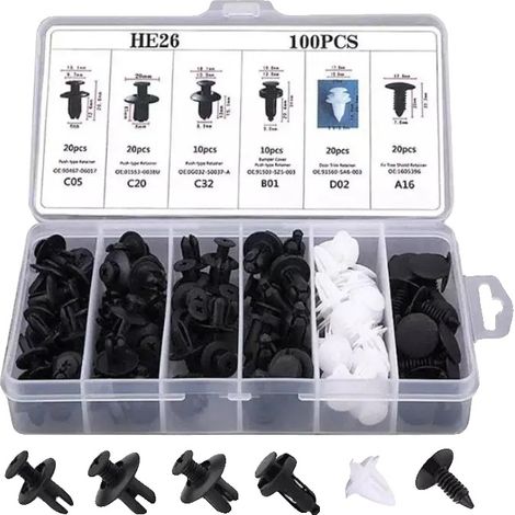 Befestigungsclips, 100 Stück, Universelle Kompatibilität, 100 PCS Mit Box (1/2)