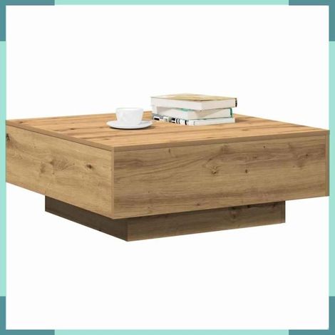 Table basse - 862998 - Chêne artisanal - Carré - 80 x 80 x 31 cm (1/5)