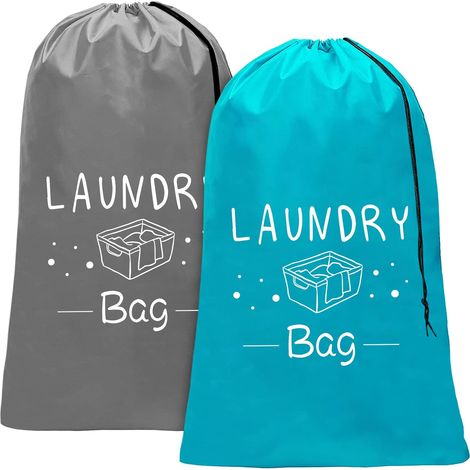 Sac à Linge de Voyage - 24 x 36 Pouces - Matière Nylon Épaisse - Fermeture à Cordon Verrouillable - Idéal pour Voyages, Résidence Étudiante et Logement - Lot de 2 (1/5)