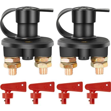 12 V/24 V Batterie-Trennschalter, 2 Stück Batterie-Trennschalter, Autobatterie-Schalter, Batterie-Trennschalter für Autos, Wohnmobile, LKWs, Schiffe, Yachten (1/5)