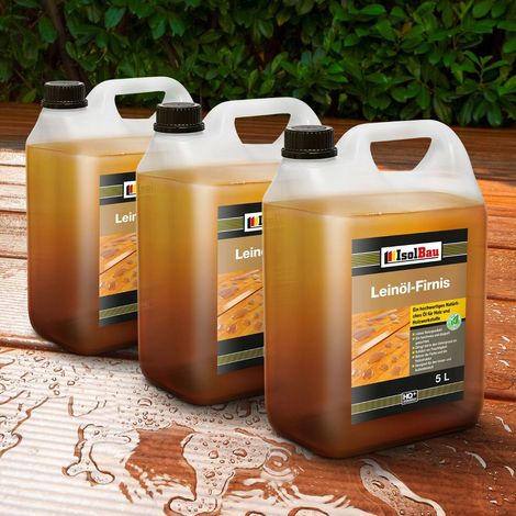 15 Liter Leinöl-Firnis Imprägnierung Holzschutz doppelt gekochtes Firnis TOP
