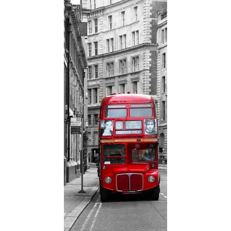 London bus, intissé photo mural, 90 x 202 cm, 1 part (1/3)