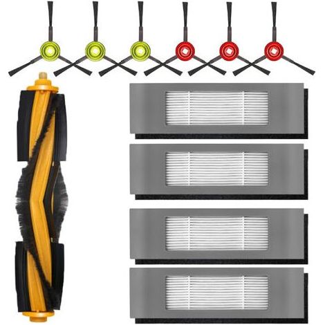Zubehör für Ecovacs Ozmo 950 920 N8 Pro N8 Pro+ T8 T8+ T8 AIVI T8 Max T9 T9+ (1 Hauptbürste, 4 Filter (Schwamm + Filter), 6 Seitenbürsten) (1/5)