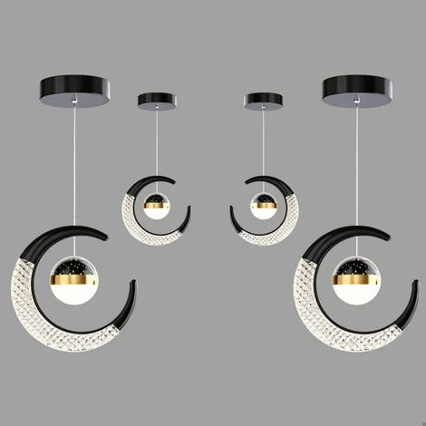 4x Moderne Suspension Luminaire en Lune,LED Lampe de Projection Contemporain Style Nordique 16W Plafonnier,Luminaire Chaud (1/5)