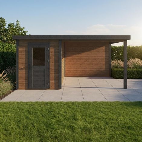 Casetta da giardino in legno Vala 5.06x3.09 m - 15.63 m2 - 28 mm - impregnata - 000042 (1/4)