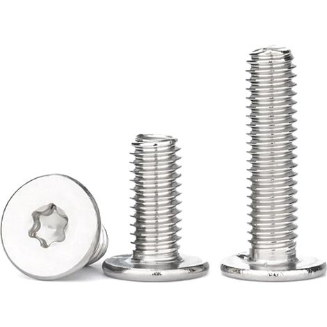 Vis à tête plate six lobes ultra-minces, acier inoxydable 304, M2-M8 (1/5)