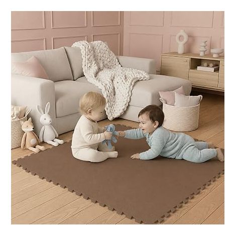 Set of Baby Floor Mats EVA Foam Tiles Play Surface Squares Puzzle Liner for Room (1/4)