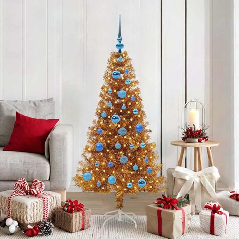 vidaXL Árbol de Navidad Dorado 150 cm PET (1/5)