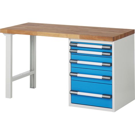 eurokraft pro, Établi, système modulaire Série 7000, 5 tiroirs