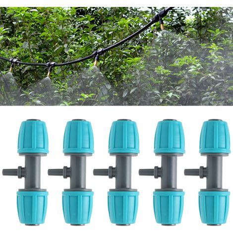 Packung mit 10 Mikro-Gartensprühregnern, 16 mm auf 4/7 Verriegelungs-Reduzier-T-Stücke für PE-Wasserrohre, für den Hausgarten. (1/5)