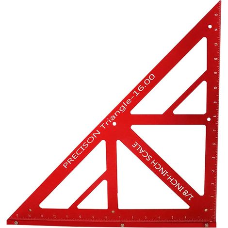 Dreieck-Lineal aus Aluminiumlegierung für Zimmermann, 45- und 90-Grad-Winkelmesser für dicke Winkel zum Messen in der Holzverarbeitung und im Bauwesen