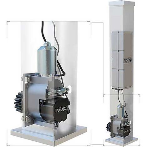Faac – Moteur motoréducteur intégré 24V pour portail coulissant jusqu'à 400kg – Force de poussée 125N – Longueur de vantail max. 8m – 109001 (1/4)