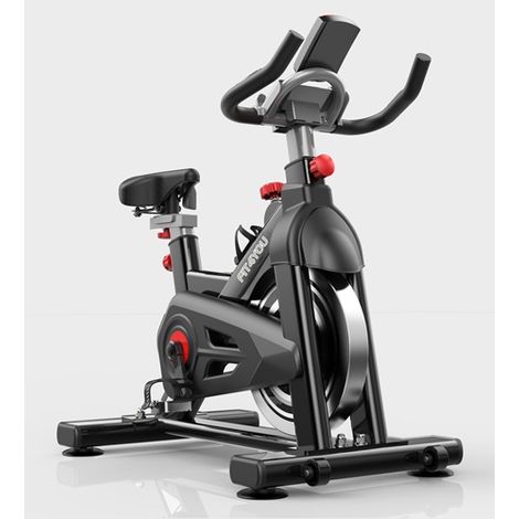 FIT4YOU Exercise Bike Indoor Cycling Home Gym Workout Cardio Fitness LCD Monitor Black (1/5)