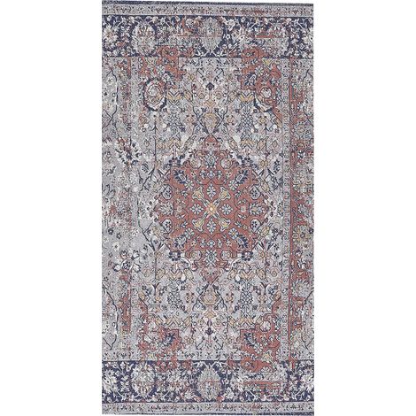Alfombra de poliéster multicolor algodón 80 x 150 cm envejecido oriental sala de estar dormitorio Korgan