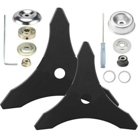 Lame de rechange pour tondeuse à gazon, en acier au carbure avec adaptateur, pour arbre de 25,4 mm ou 20 mm, compatible avec Husqvarna, Stihl, Oregon et Hitachi (1/4)