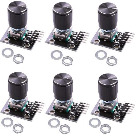 pcs KY-040 Rotary Encoder Module with 15 × 16.5 mm Button Cap for Arduino (Pack of 6) Clw1062 (1/4)