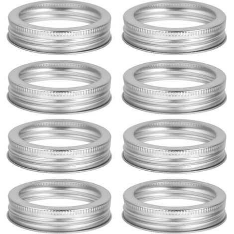 Lot de 24 anneaux rechange argentés de 70 mm pour couvercles de bocaux Mason à ouverture standard, pour la conserve et le stockage alimentaire (1/5)