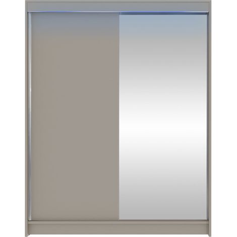 Armario Closico 140, Cachemira, 200x150x58cm, Puertas de armario: Correderas, Número de estantes: 5, LED