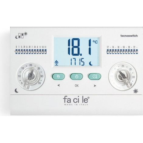 Cronotermostato elettronico giornaliero con regolazione +5°C -35°C Facile