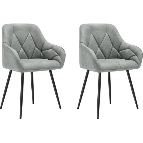 WOLTU Set of 2x Faux Leather Dining Chairs Accent home & restaurants Grey (1/5)