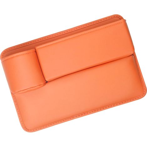 Boîte de rangement pour siège de voiture – Organiseur de siège multifonction fin en cuir PU – Porte-gobelets robustes et ergonomiques pour téléphone, sac à main, clés, lunettes, cartes (1/5)