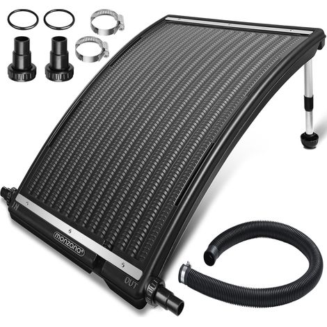 Monzana® Panel Solar para Piscina 112x55x14cm PEAD 10000L/h Adaptador Ø32/38mm Pies Aluminio Desmontable Calentador Solar Piscinas  1x 110x69x14 cm (de) (1/5)