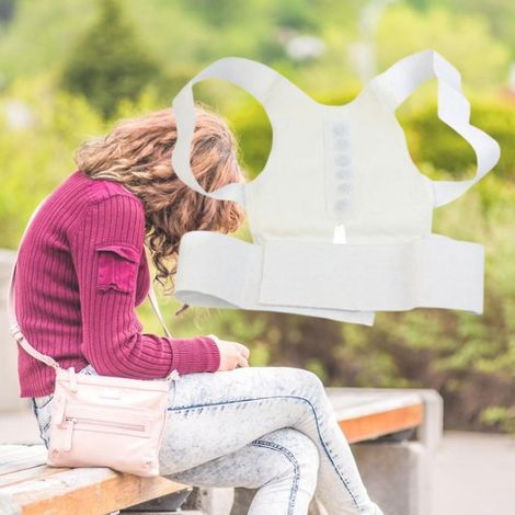 Correcteur de posture unisexe ajustable pour dos voûté, ceinture de soutien dorsal et des épaules - (XL) (1/5)