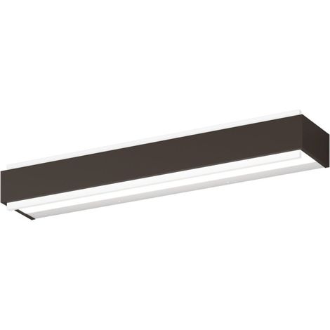 Applique classica top light bios 1213 55 dm led switch 2640lm diffusore alluminio illuminazione modulo integrato, finitura metallo marrone