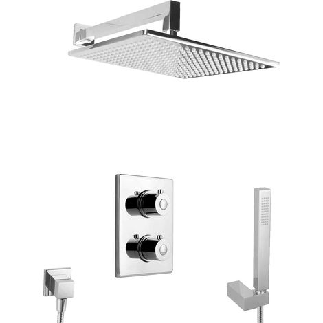PaulGurkes unterputz Duschsystem mit Thermostat Regendusche Duschset Messing Komplett (1/5)