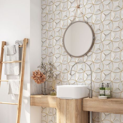 Crédence adhésive salle de bain - Design - 60x60 cm - Adhésif MAT (1/4)