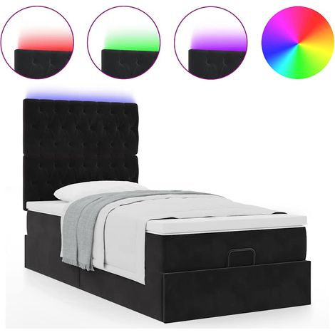 Maison Exclusive - Cadre de lit ottoman avec matelas noir 100x200cm velours (1/5)