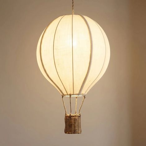 [NEUWERTIG] B-Ware Lindby Hängeleuchte Pendelleuchte Kinderzimmer Aeris Textil Rattan Beige