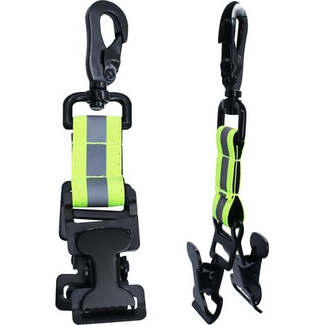 4 Stück Feuerwehr Handschuhhalter Doppelter Clip mit Karabiner, Handschuh Clip Metall Handschuhclip für Handschuhen, Schutzhelmen, Handtüchern (1/5)
