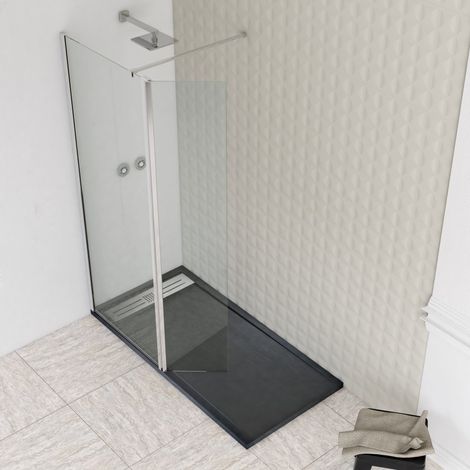 BATHME LIAM Mampara Ducha Fijo+Abatible Cromo Transpartente - Medida: 160 cm - ref: BCA120