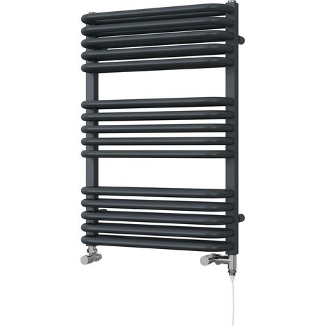 Crossmoor - Anthracite Dual Fuel Towel Rail H736mm x W500mm Standard (1/3)