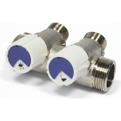 Collettore 2 vie con rubinetti 3/4 x 1/2 impianti idrici multistrato bampi mpcom234