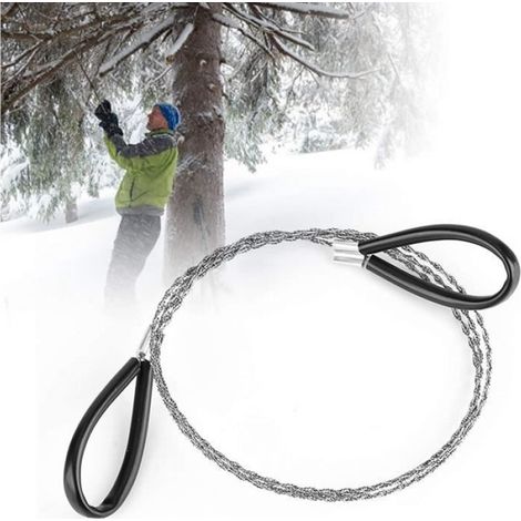 Scie De Survie - Chaîne En Acier - Pour Randonnée Camping Jardinage - Longueur Scie 74 Cm - 1 Pièce (1/4)