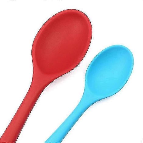 Ensemble de 6 cuillères en silicone - Ustensiles de cuisine en silicone - Cuillère à riz pour enfants, cuillère à soupe maison, cuillère à mélanger