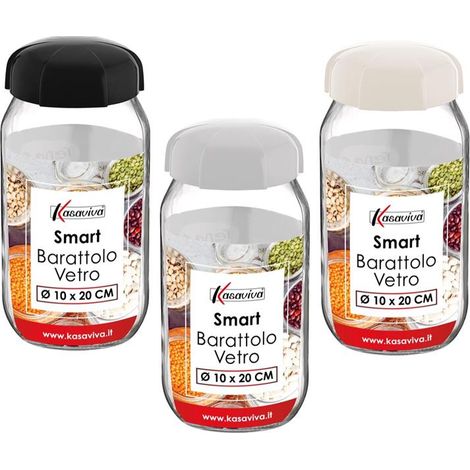 MAURY'S SMART BARATTOLO IN VETRO VETRO 10 X H20 CM CON TAPPO ASSORTITO