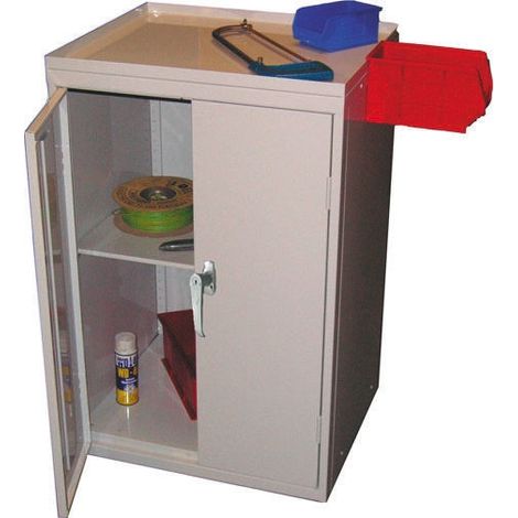 Armoire de stockage RS PRO 2 portes en Acier verrouillable à poser au sol, 930 x 600 x 500mm ( Prix pour 1 )
