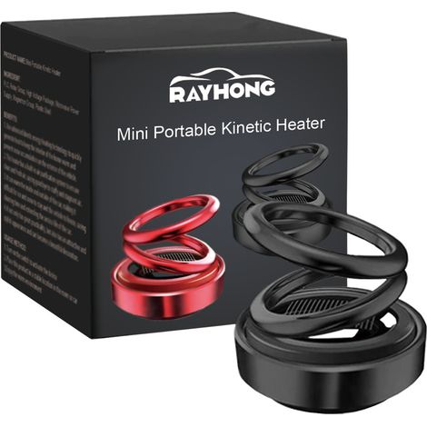Chauffage portable cinétique mini, réchauffeur sans fil pour pièce, voiture, salle de bain, noir et rouge, appareil compact à convection (1/5)